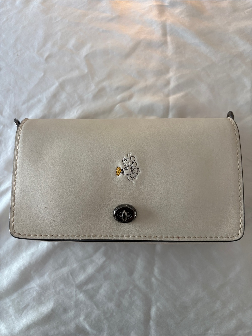 Coach Disney White Leather Mickey Mouse Crossbody Bag